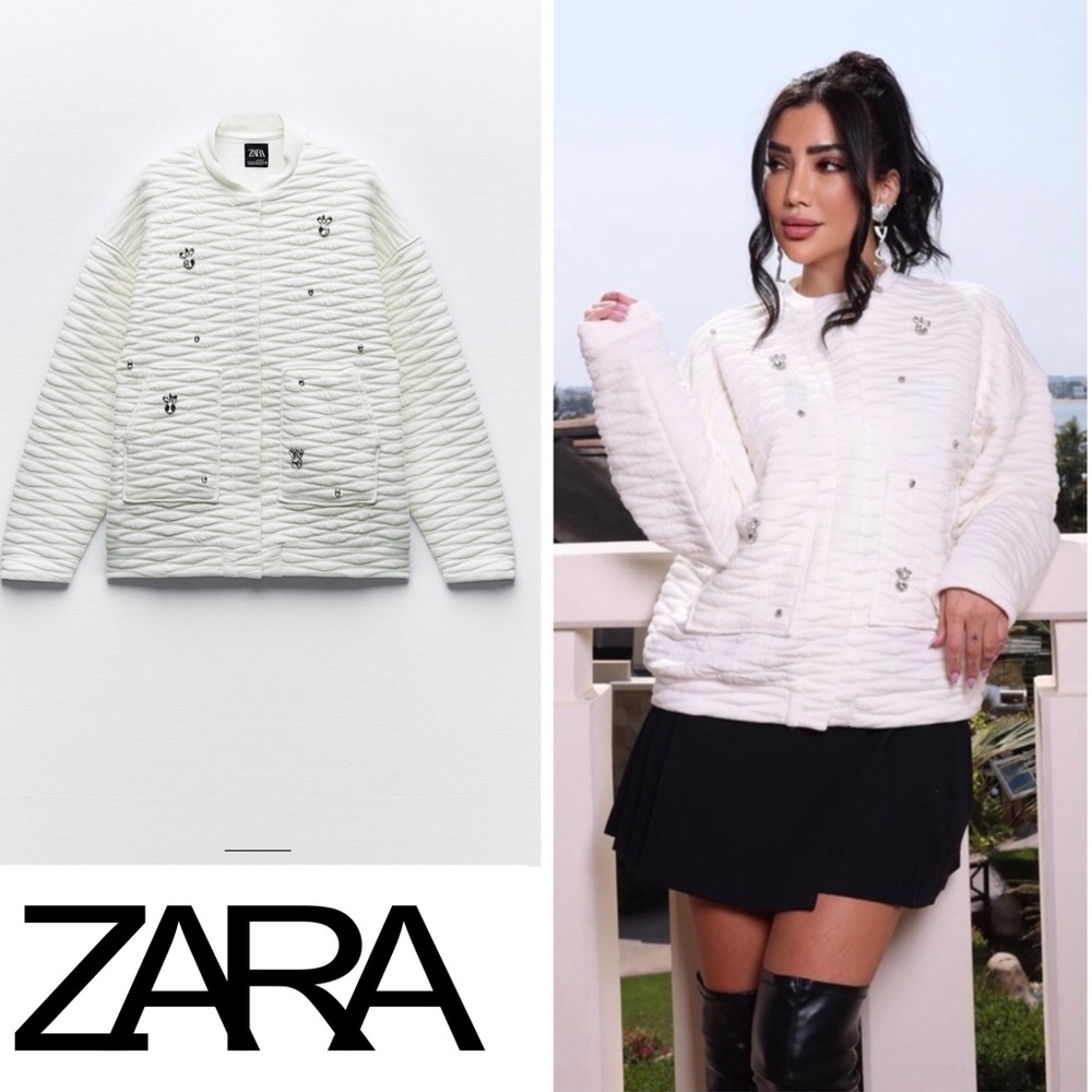 ZARA  QUILTED JEWEL BOMBER BLOGGERES FAVORITE